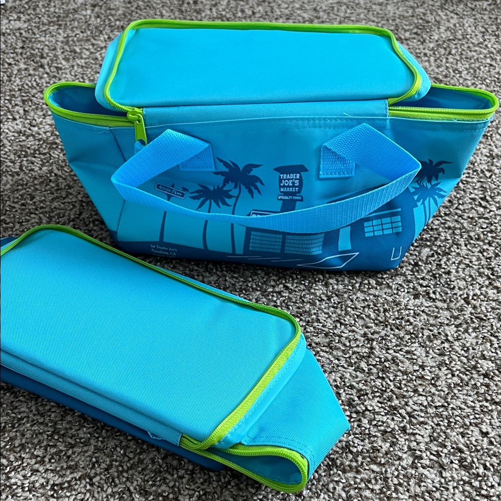 Trader Joe's Blue and Green Insulated Bag Set